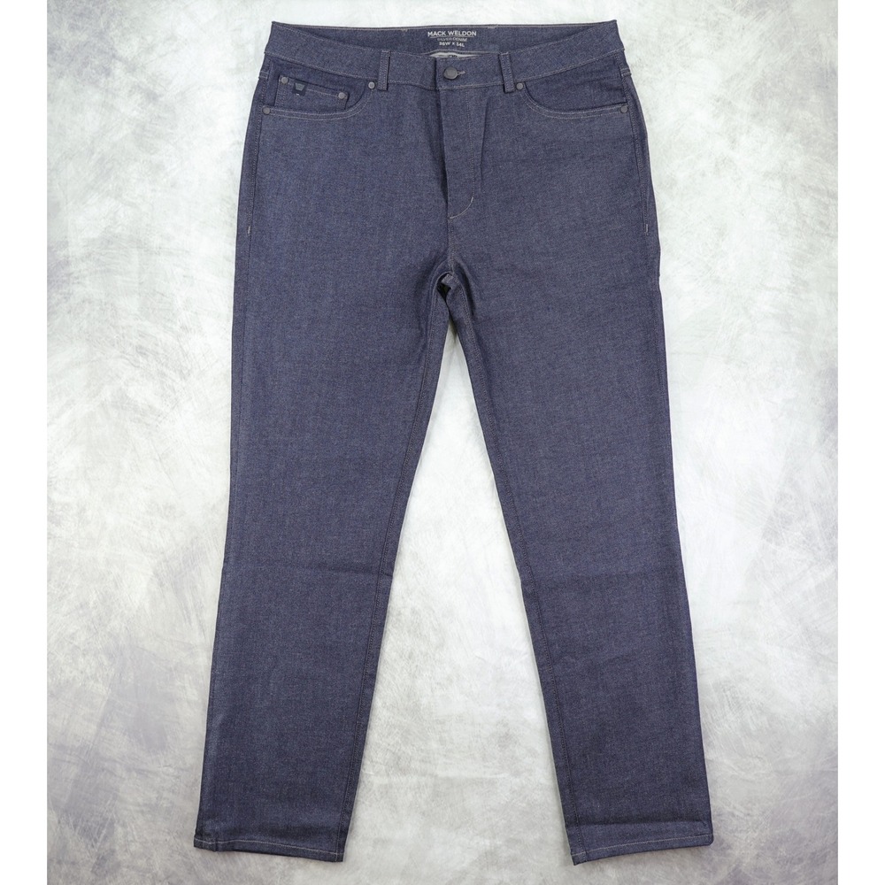 Mack Weldon Silver Denim Pants Jeans Mens 36x32 Indigo Blue Slim Straight Tech